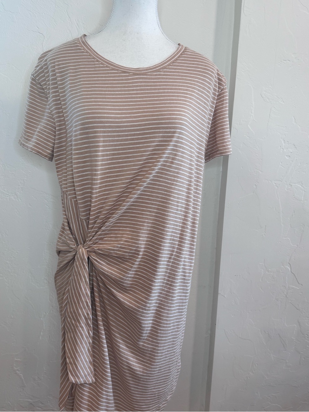 Vince 100% Cotton Lined Side-Tie Dress Striped Casual Minimalist Size Medium - Picture 2 of 6
